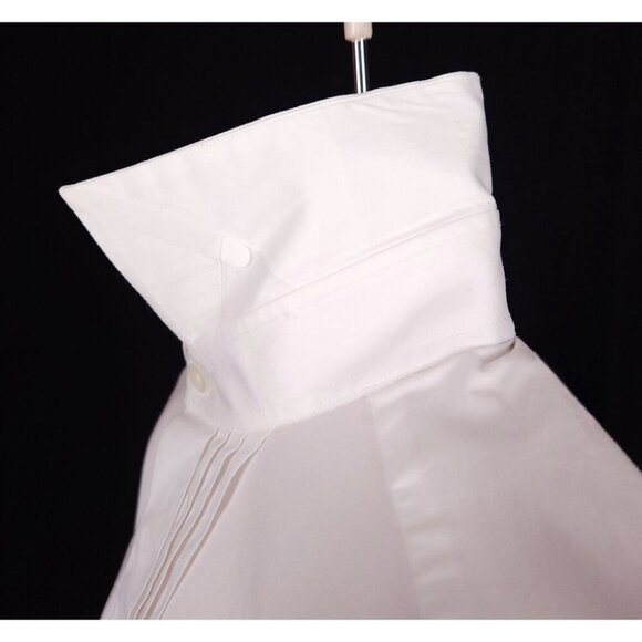 Z Zegna Cotton Tuxedo Shirt 39 15.5 Reg Fit Mens White Dress Formal $460 - Picture 6 of 13